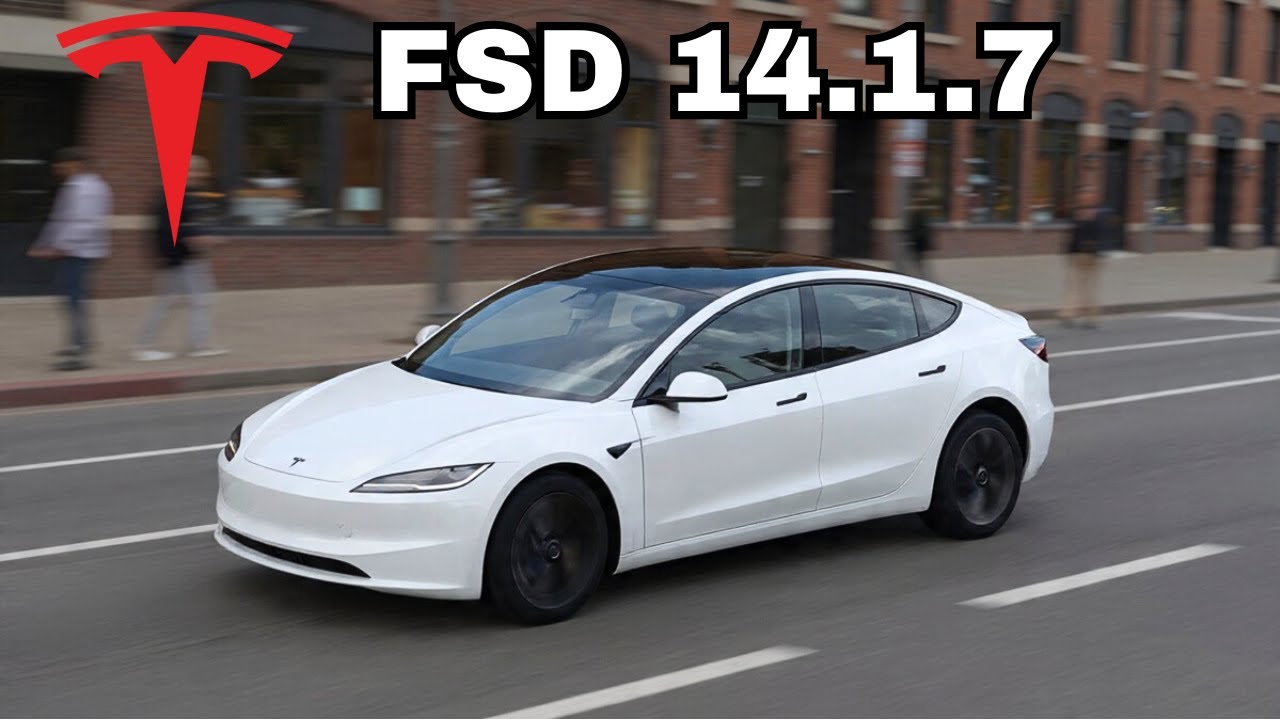 Я протестировал Tesla FSD 14.1.7 ночью — проблема с торможением наконец исчезла!