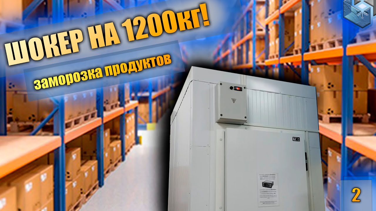 Камера шоковой заморозки на тележках. 1200 кг в сутки. 60 кг в час.