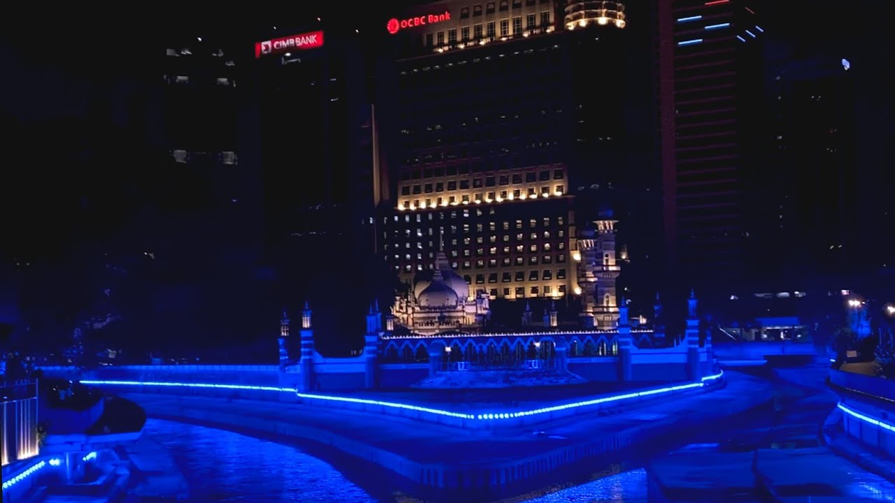 Walking Around Dataran Merdeka at Night in Kuala Lumpur 4k City Ambience