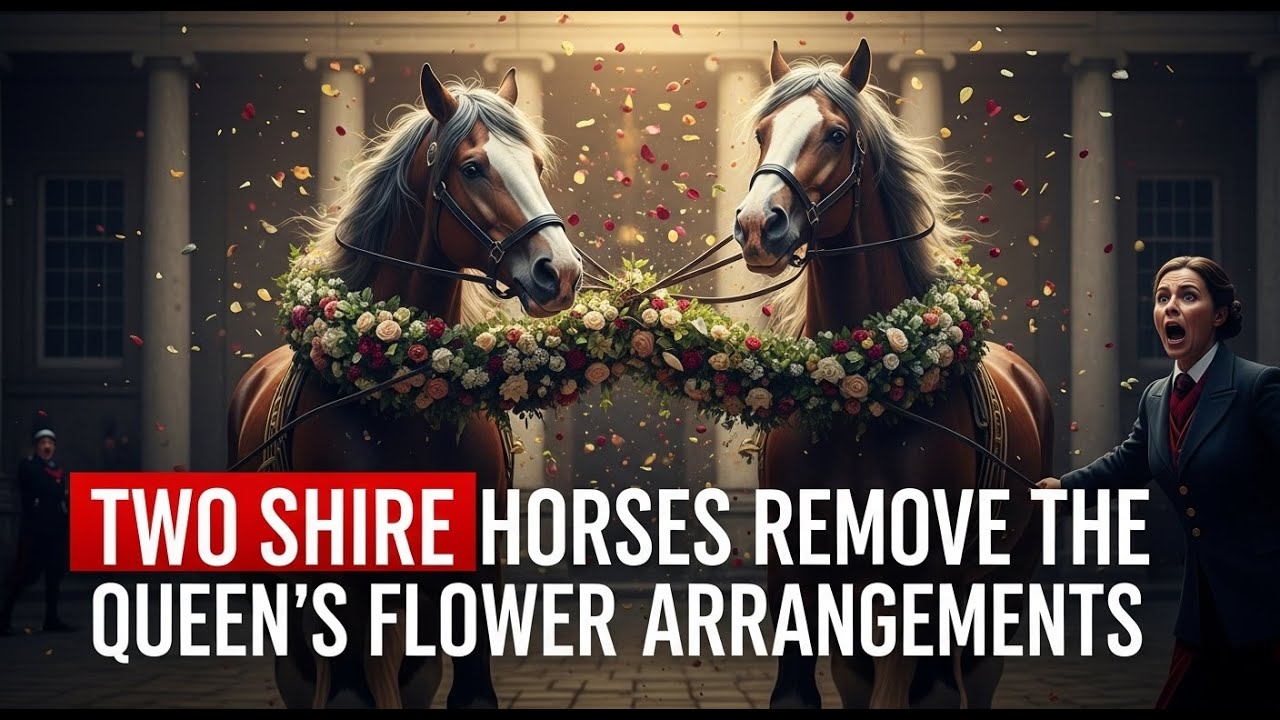 Two Shire Horses Remove the Queen’s Flower Arrangements || Emotional Stories
