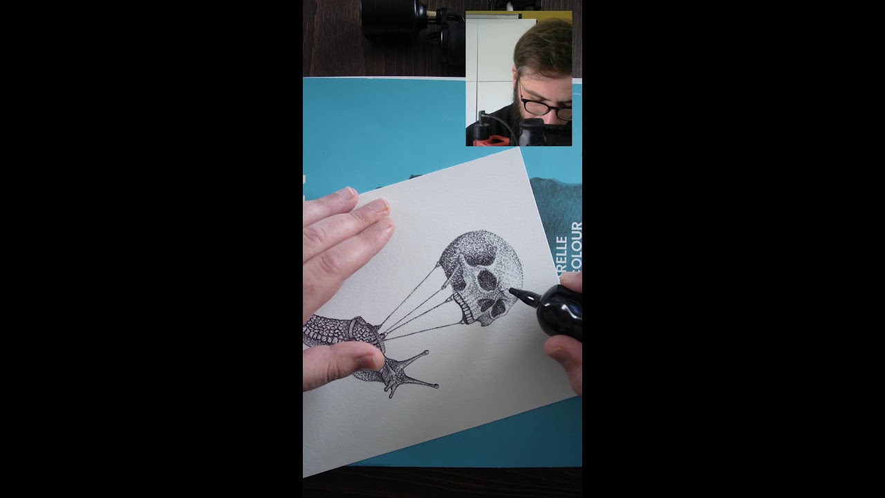 Stippling & Chill - Snail in Skull Parachute