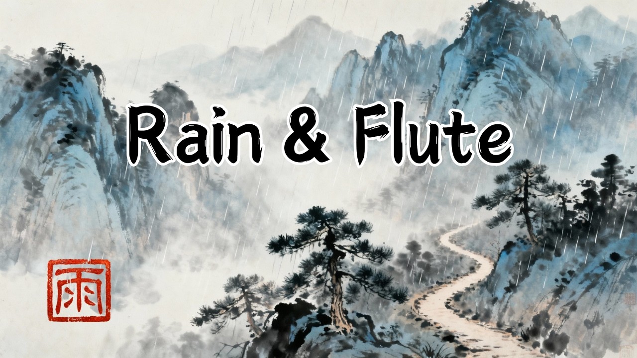 Chinese flute with rain – 1 Hour of calm ambience for Sleep, Study & Meditation