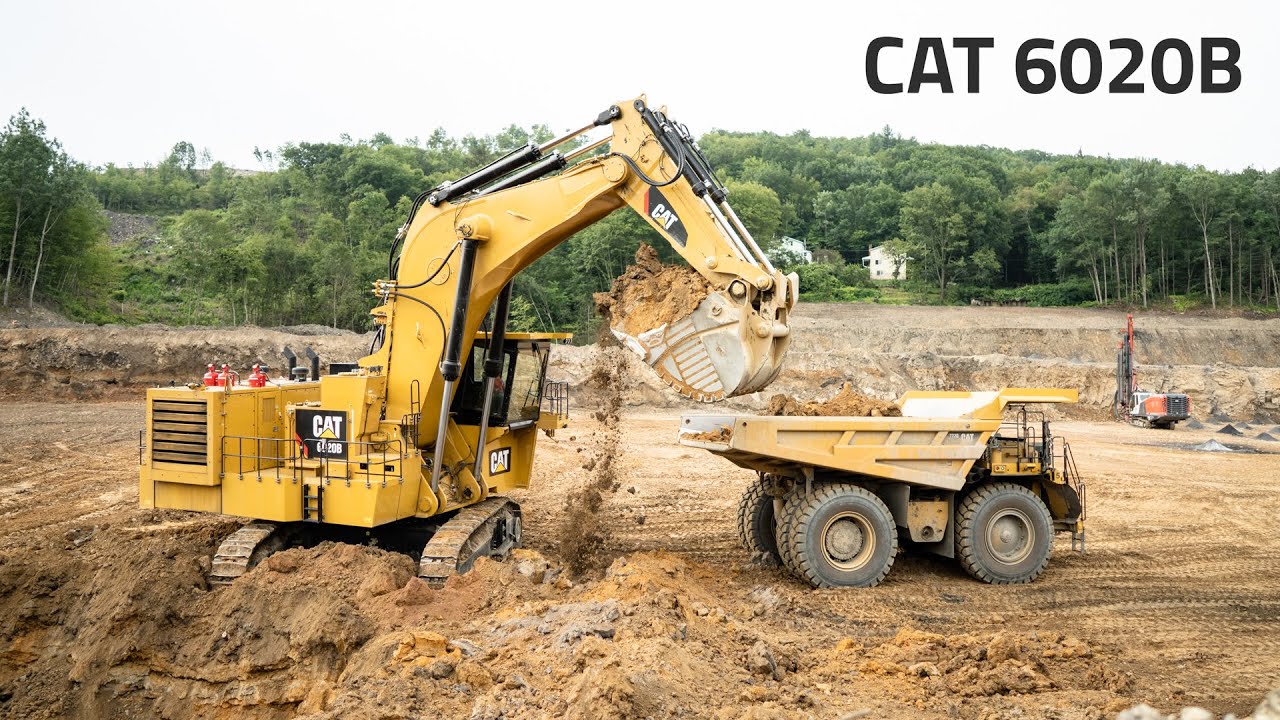 CAT 6020B Loading 777 Trucks in a Coal Mine