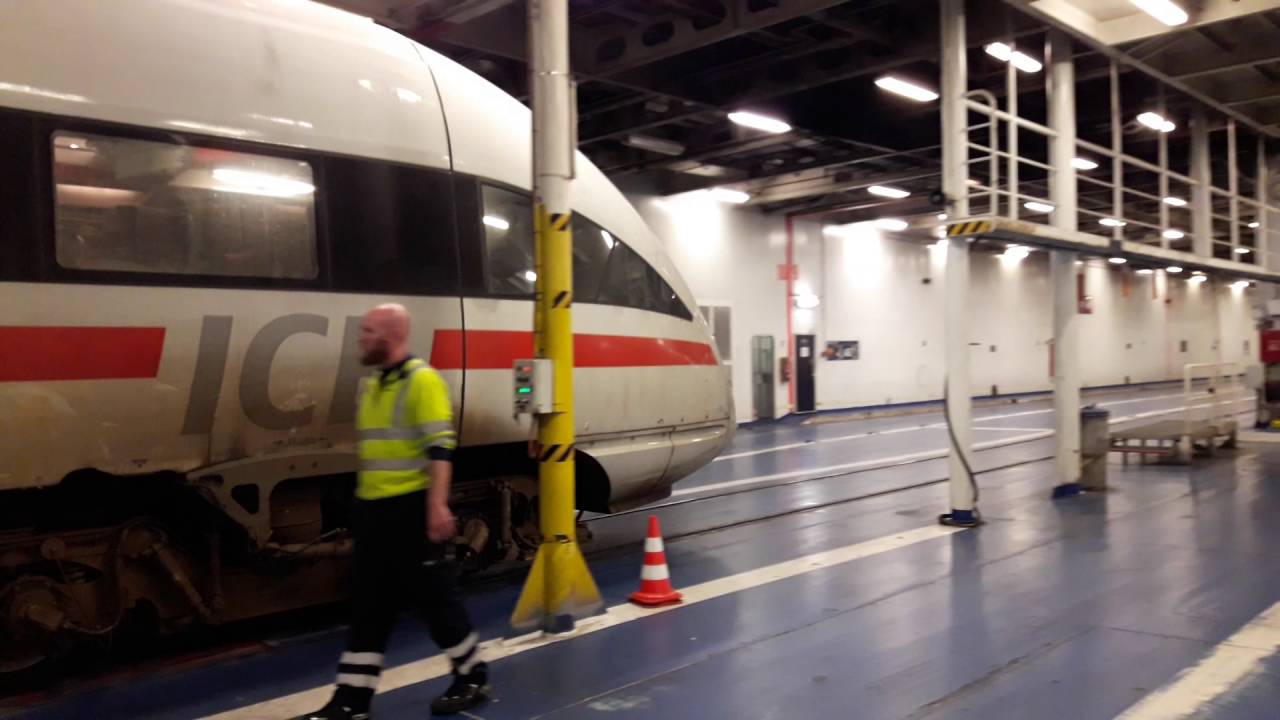 ICE train boarding Scandlines Rodby-Puttgarden ferry