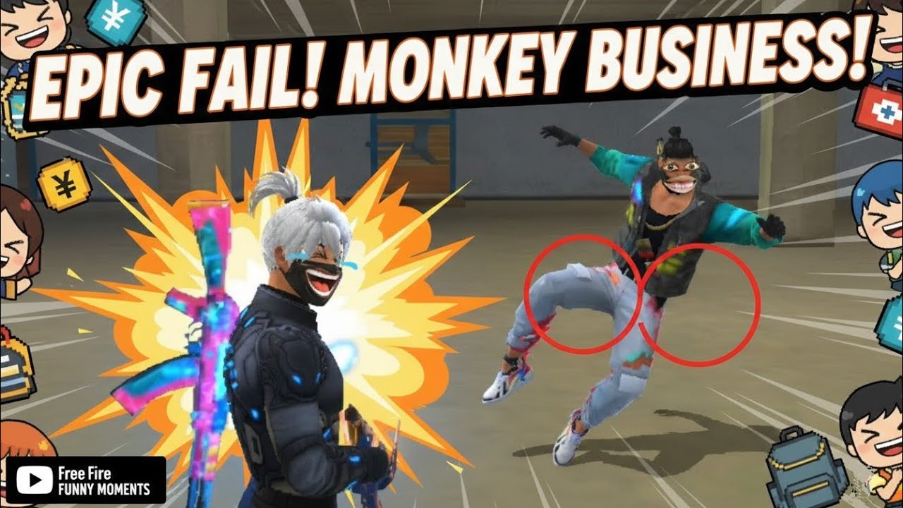  Free Fire funny video 😂 | Epic Fail monkey business 