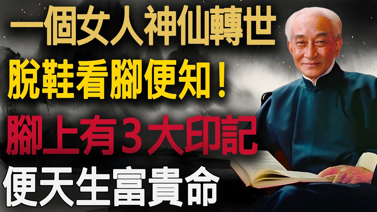 一個女人「神仙轉世」，脫鞋看一眼“腳”便知！腳上有3大驚人“印記”，十有八九是神仙！中1個，便天生「富貴命」，越老越有錢！#南師佛學講堂 #晚年福報 #女人命運 #佛法 #生命科學 #心靈修行