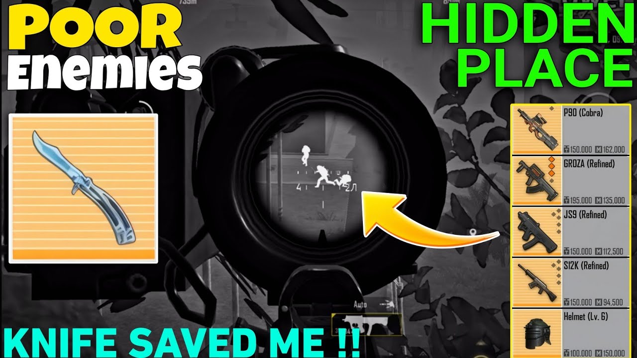 Hidden Place🤪 New Knife Saved me in Rad🔥 | PUBG METRO ROYALE 