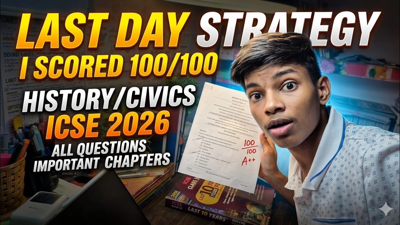 LAST MINUTE STRATEGY HISTORY/CIVICS ICSE 2026 IMPORTANT CHAPTERS #icse #icse2026 