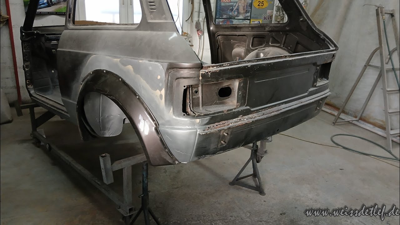 Autobianchi Lancia A112 70 HP Abarth Teil 5 Blecharbeiten Seitenwand hinten Links.