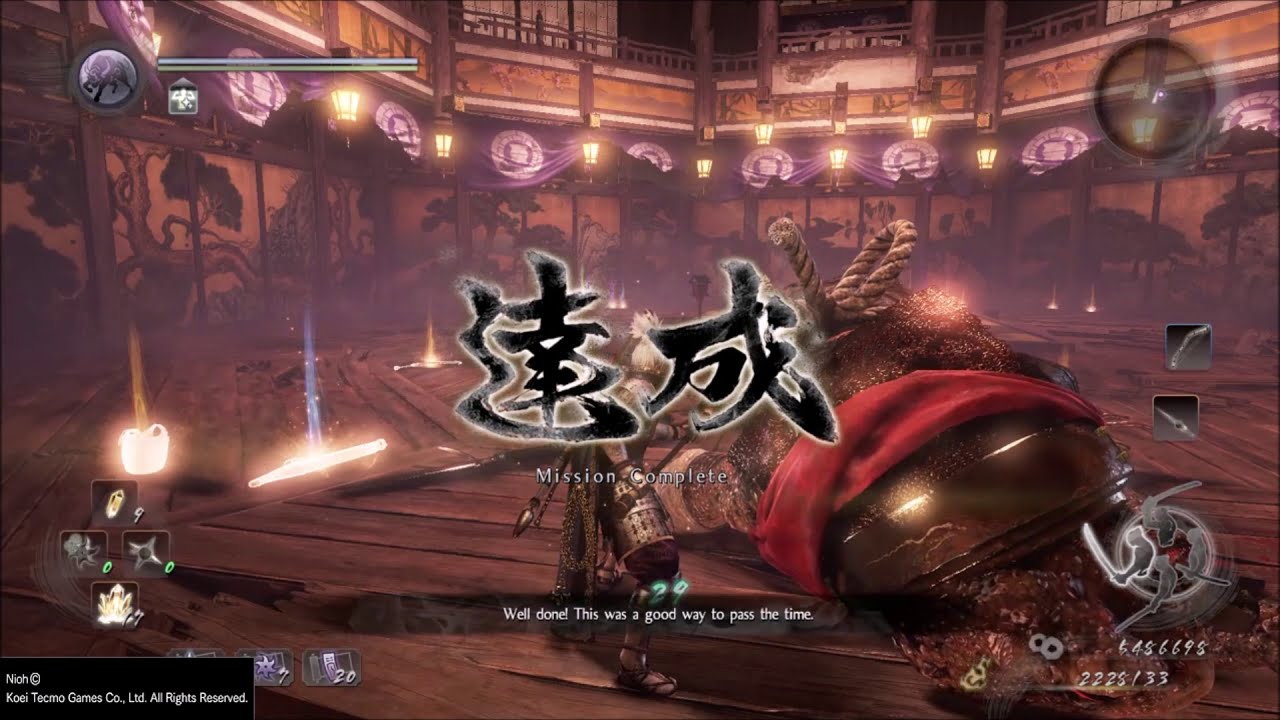 Nioh How to beat One Of The Hardest Mission Iga Style Ninjas, Okatsu, Master Hanzo and Giant Toad.