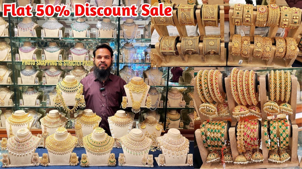 Flat 50% Discount Sale | Bridal CZ Rubi Zarkan Dimond Finishing Flexible Necklace 1Grm Gold Bangles