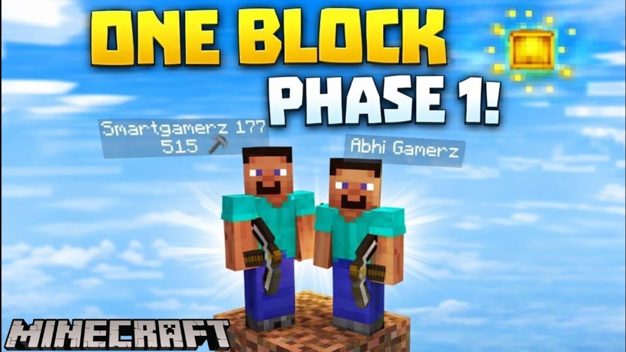 Minecraft One Block Survival Phase 1 Full Gameplay | Abhi Gamerz & Smart Gamerz  
