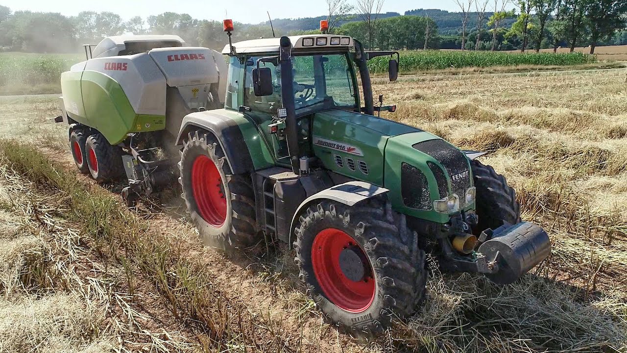 Stroh Pressen mit Fendt Favorit 822,916,614,612 (Sound) [HD]