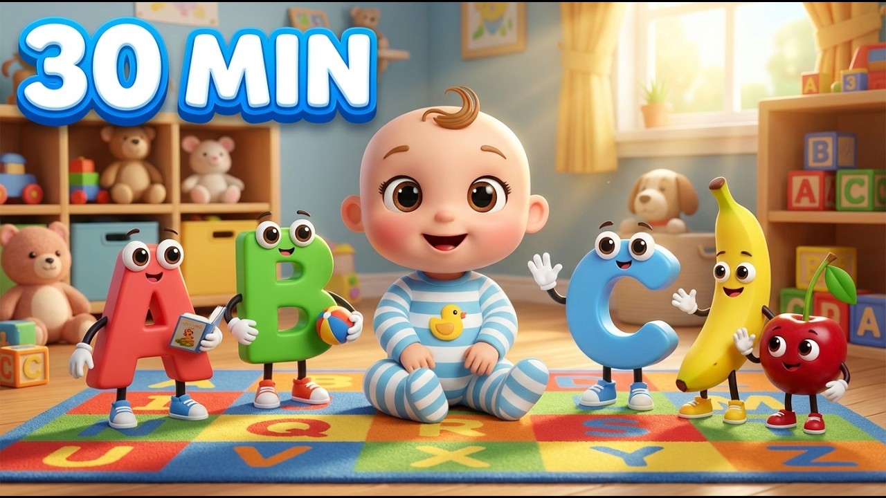 ABC Learning for Kids | Fruits Vegetables Vehicles | My ABC 30 Minutes Video