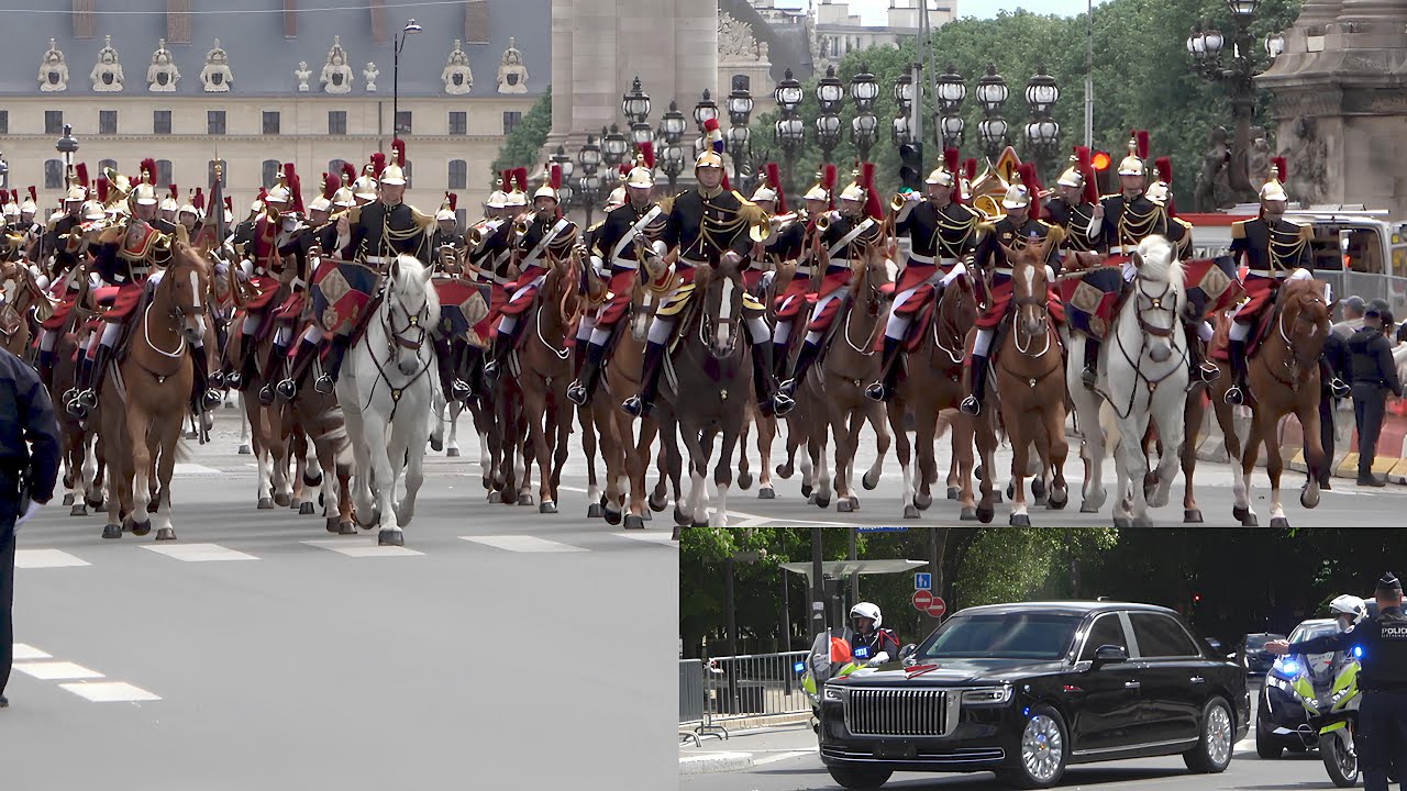 the Incredible Procession of President XI JINPING in Paris / May 2024