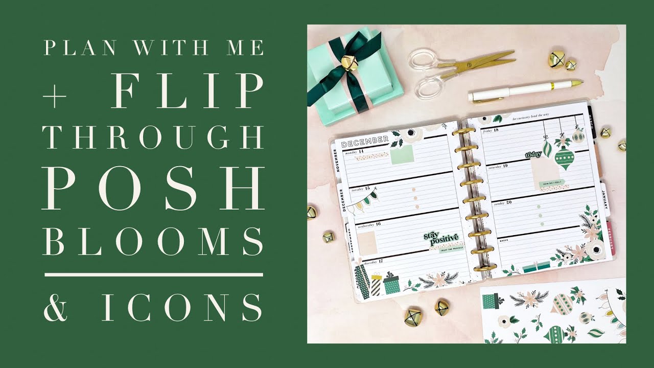 FLIP THROUGH AND PLAN WITH ME  〰️ POSH BLOOMS AND ICONS STICKER BOOK