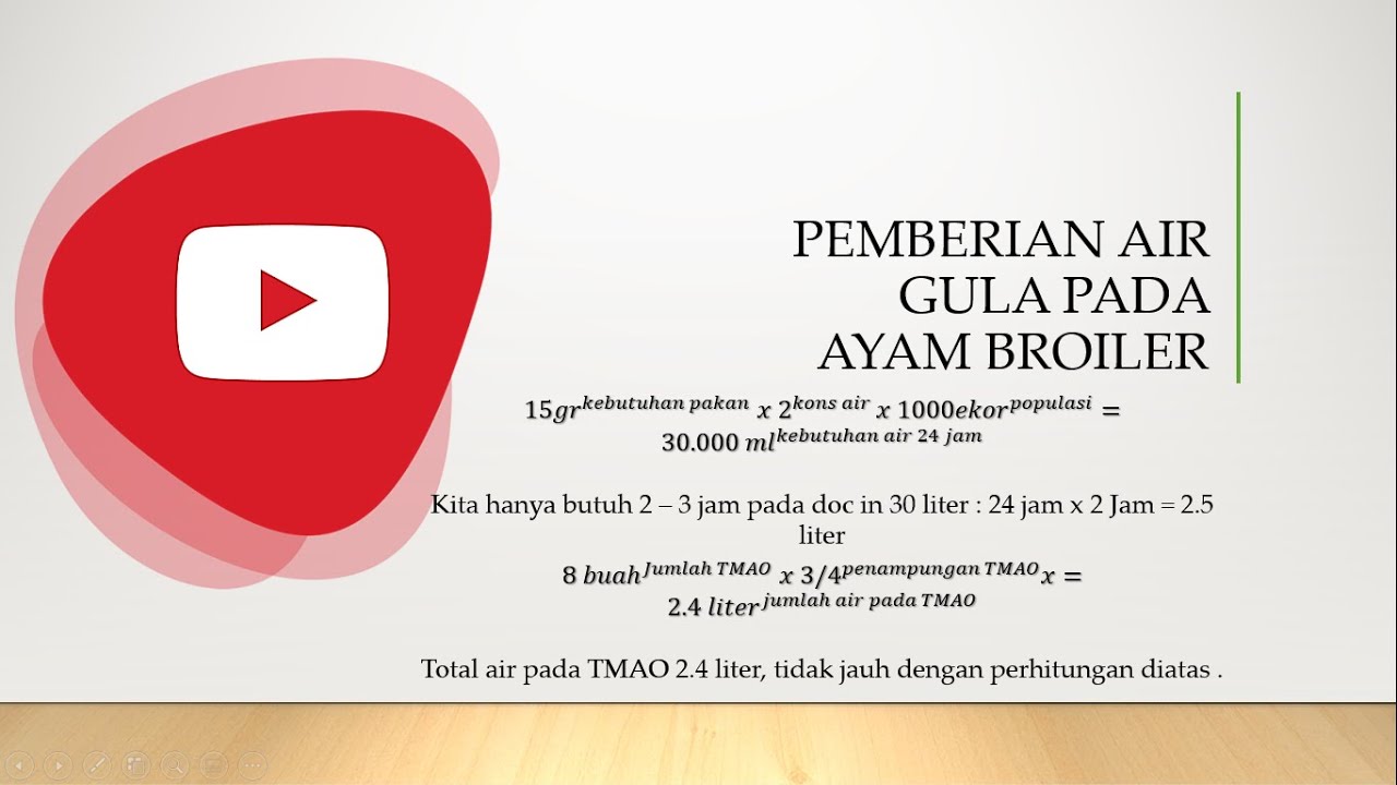 PEMBERIAN AIR GULA PADA AYAM BROILER