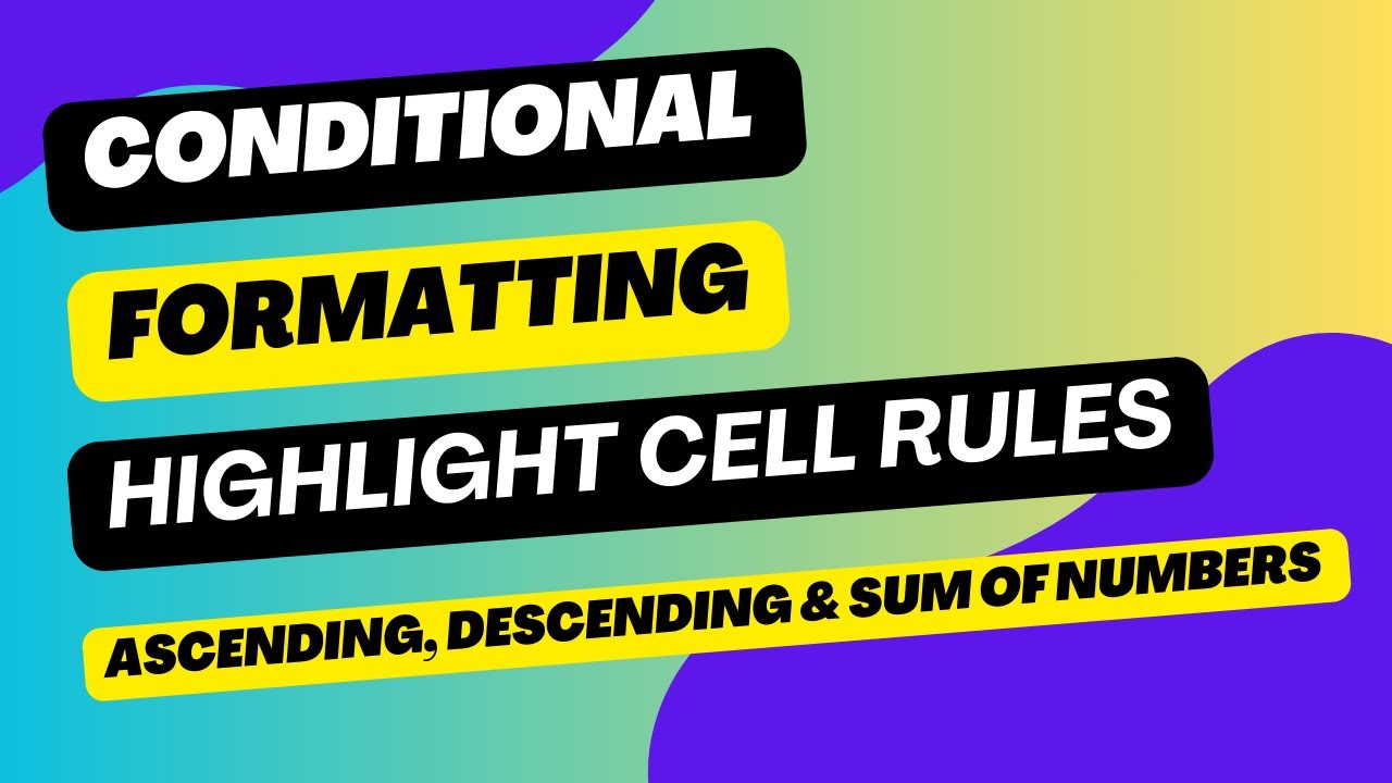 How to Highlight cell using Conditional Formatting |Day 9| Number Sorting & Sum