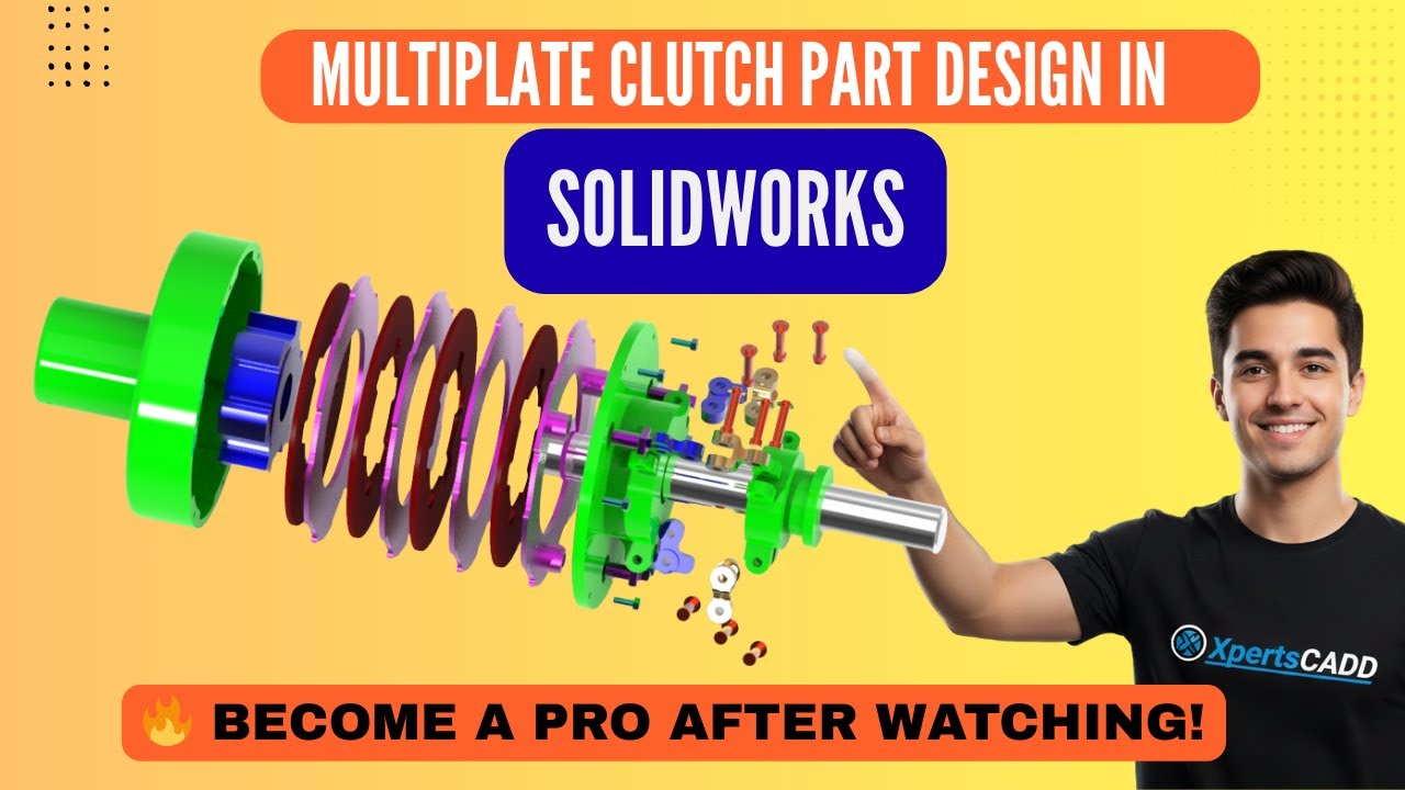 SOLIDWORKS Tutorial for Modeling a REALISTIC Multiplate Clutch #solidworks #MULTIPLATECLUTCH