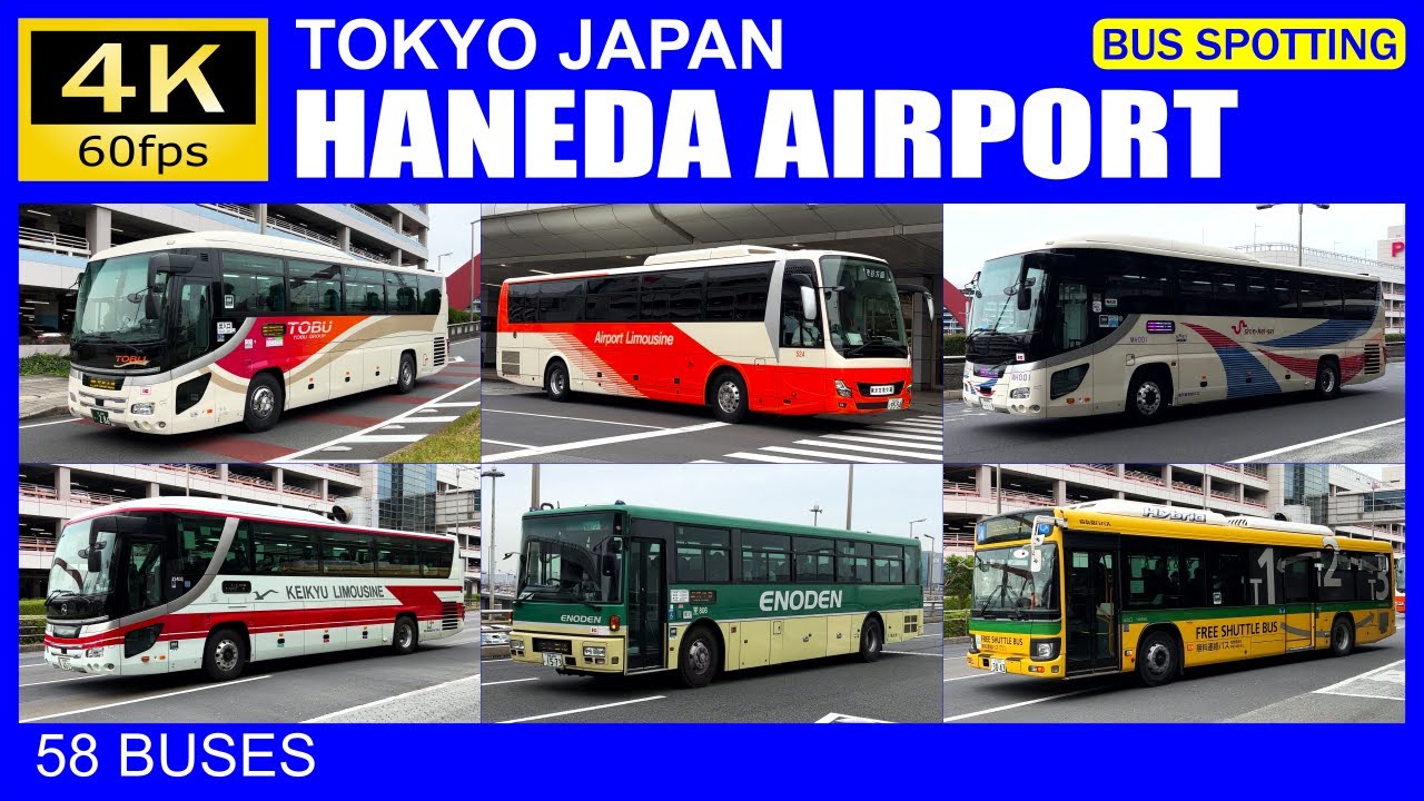 【Bus Spotting】Japan: Tokyo Haneda Airport, Tokyo（バス 走行動画 羽田空港）[4K]