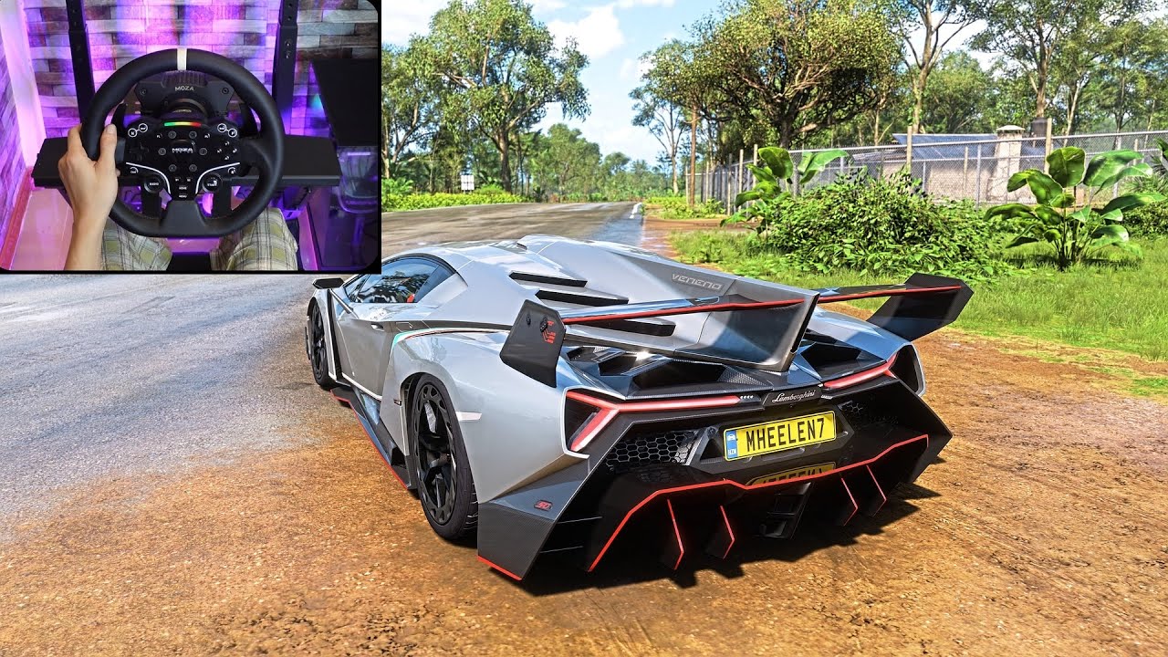 1500hp Lamborghini Veneno |Forza horizon 5 Steering Wheel Gameplay