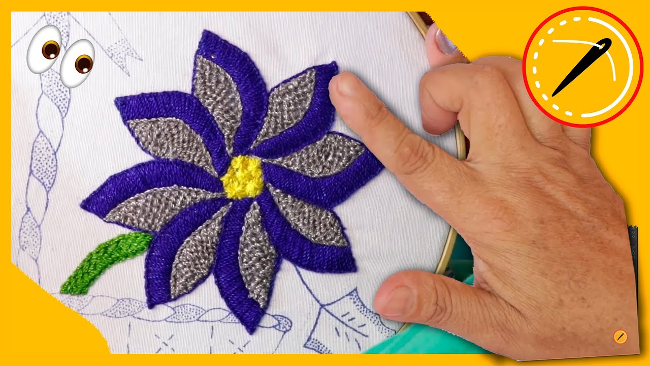 Bordado para flor de NOCHEBUENA🍂 BORDADOS FACILES 167