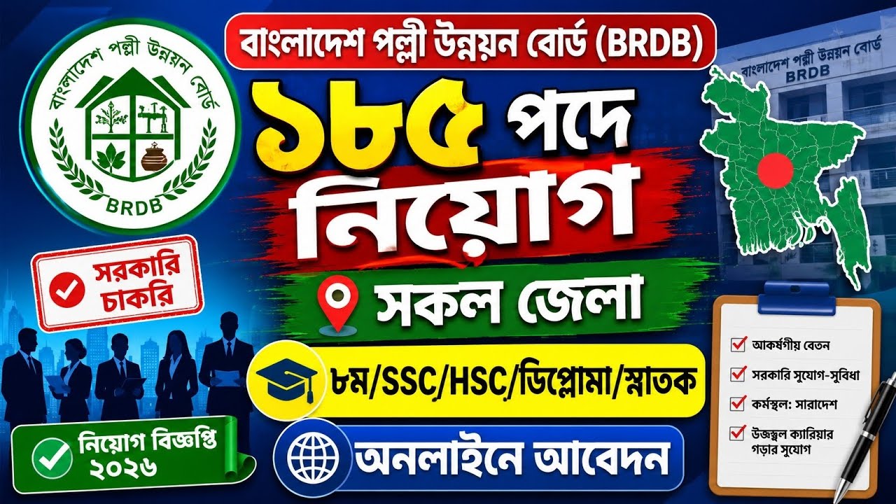 ✅বাংলাদেশ পল্লী উন্নয়ন বোর্ড (BRDB) নিয়োগ বিজ্ঞপ্তি ২০২৬🔥BRDB Job Circular 2026