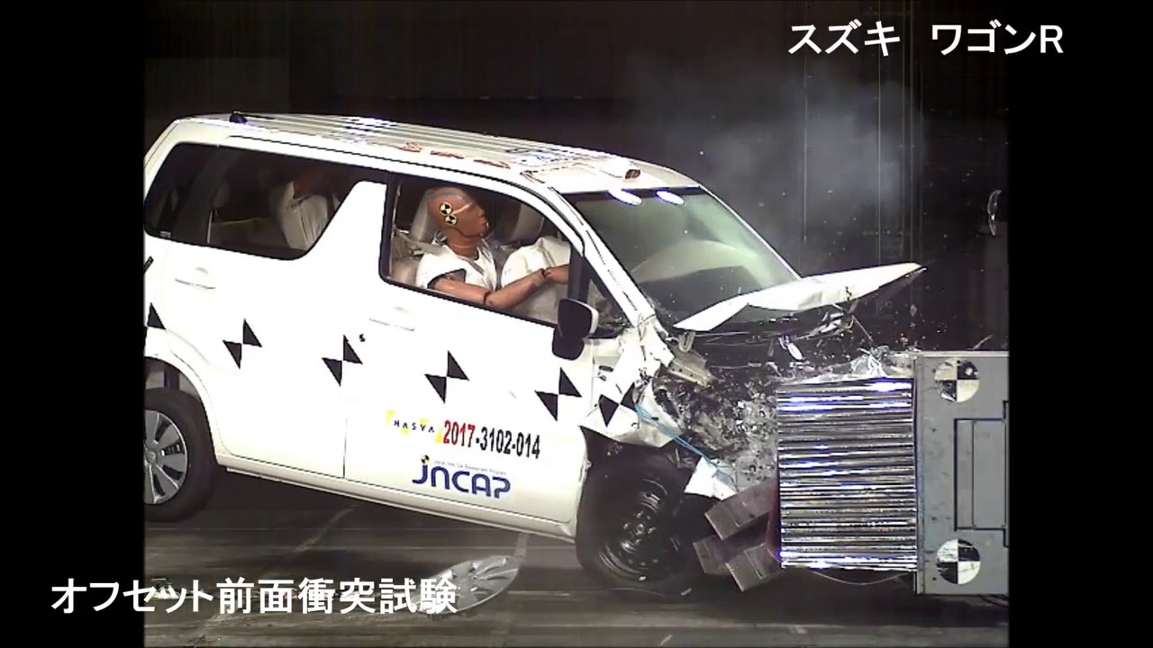 Suzuki Wagon R(2017/2018) crash test (frontal offset)