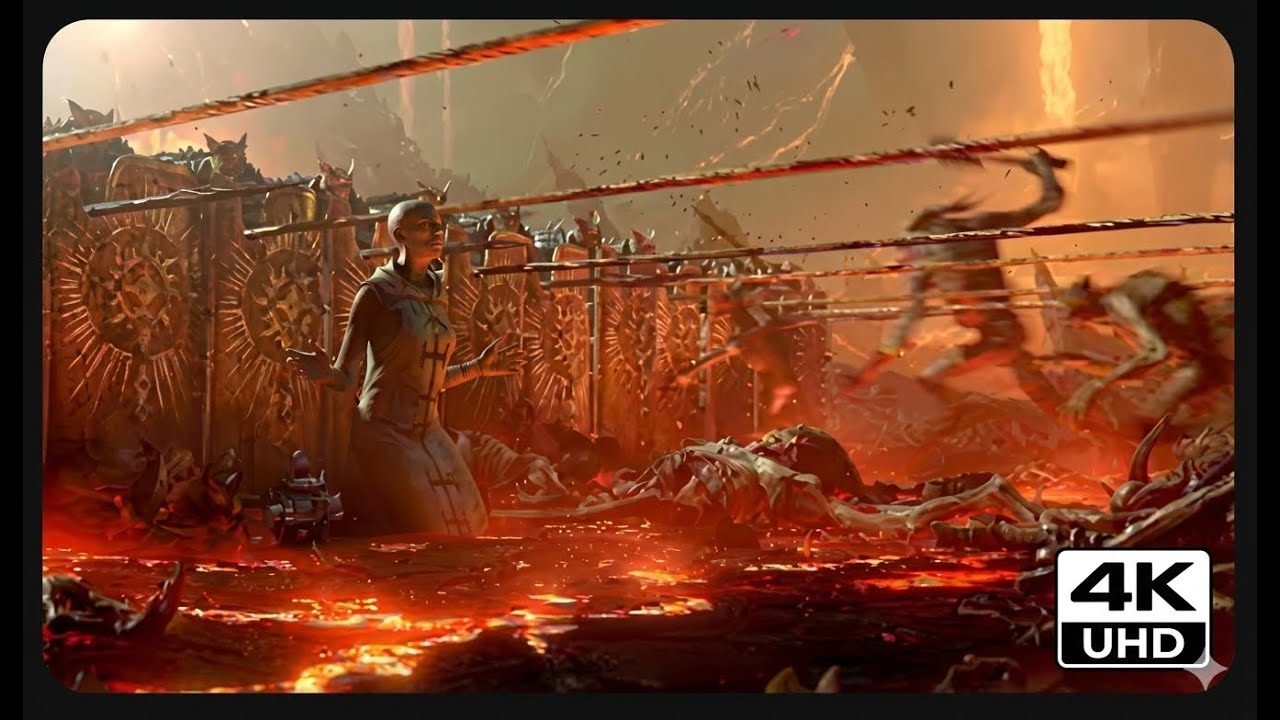 DIABLO: Сцена битвы армии дьявола против армии Бога (кинематографический ролик, 4K)