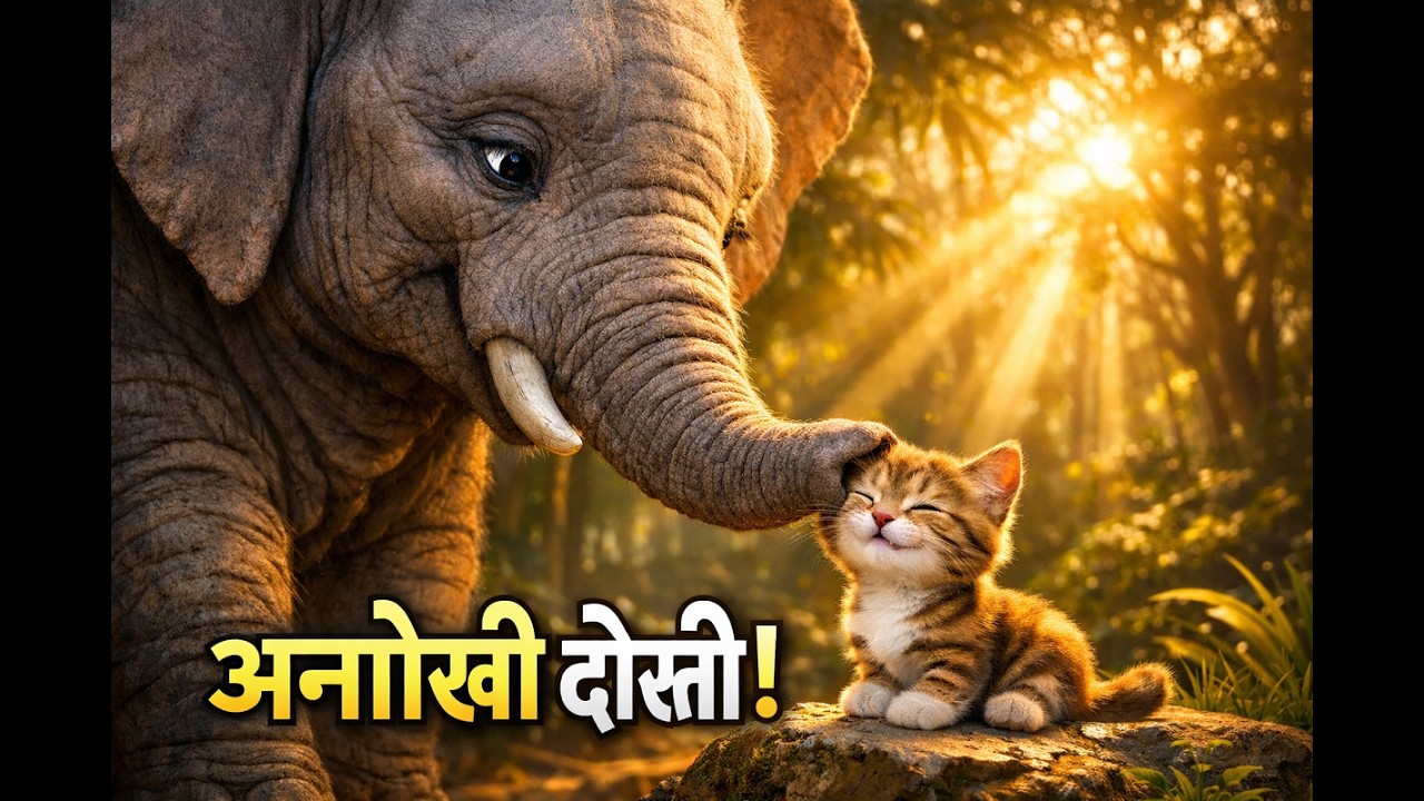 जंगल में अनोखी दोस्ती 🐘❤️🐱| Emotional Animal Friendship #trending #viral #shorts