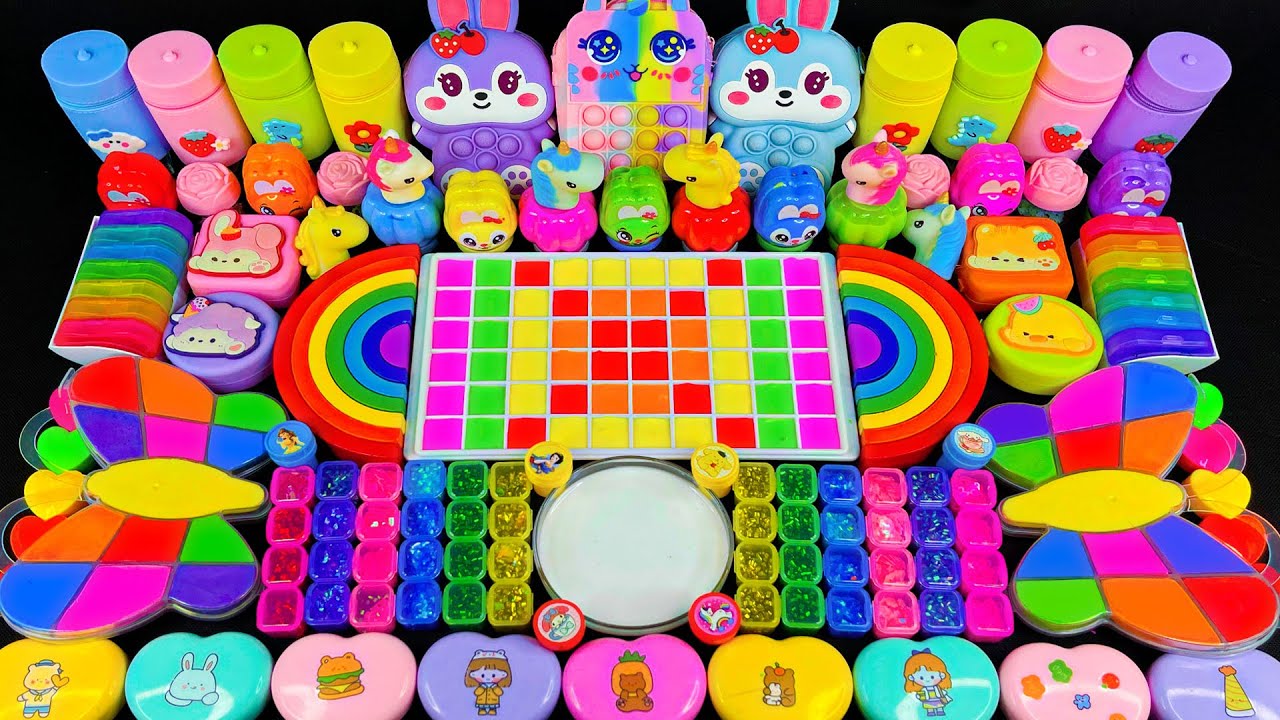 Смешивание слаймов в случайном порядке 🌈 Смешивание слаймов Rainbow Unicon vs Rabbit & Glitter Смеш