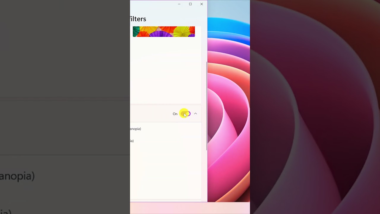 Use a color filters to make colors on your screen easier to see and&nbsp;differentiate on windows 11