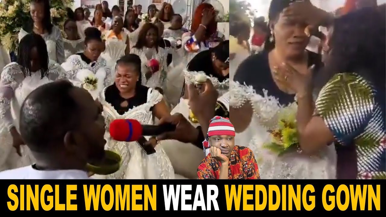 Single Nigerian Women Wear Wedding Gowns To PRAY For Husband in Church