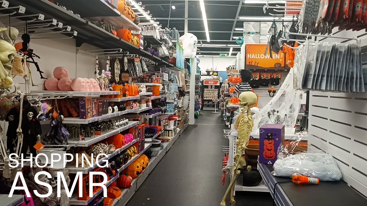 ASMR Halloween Shop with me VLOG (🎧 soft spoken/whisper voice-over, blanket scratching)