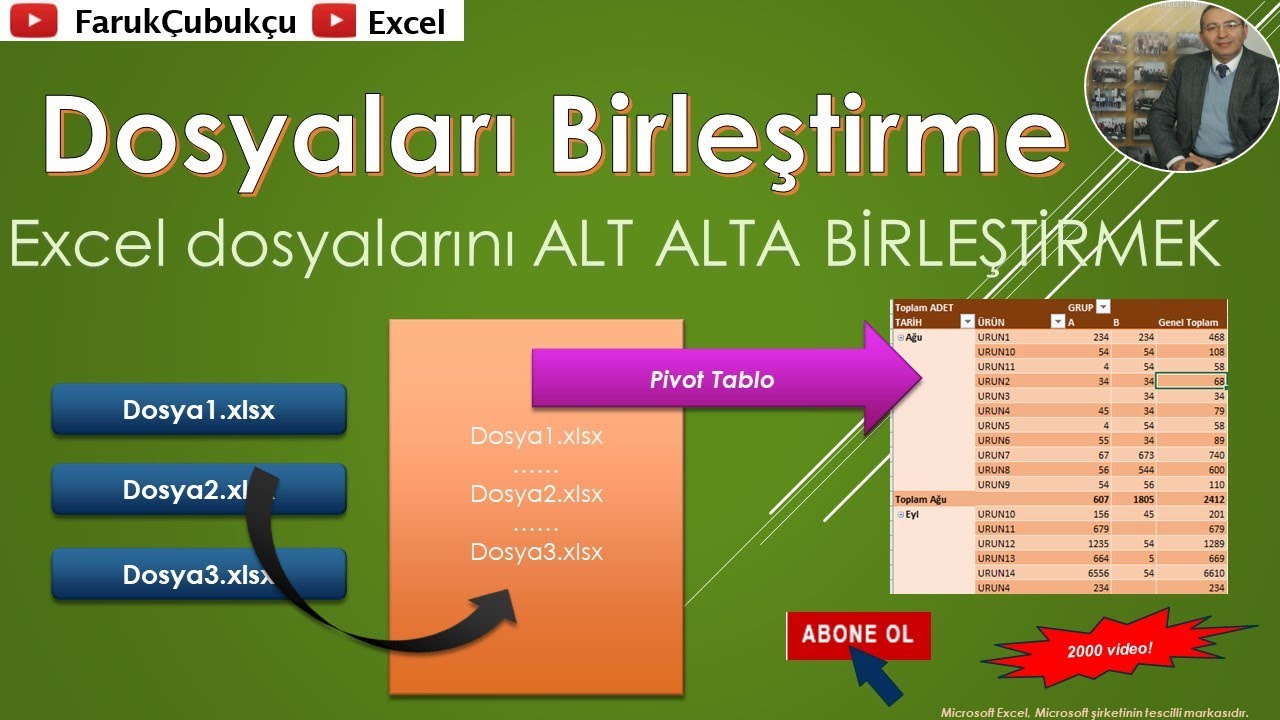 Excel Çok Sayıda Dosyanın Alt Alta Birleştirilmesi