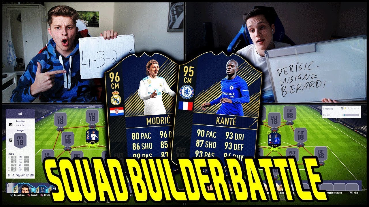 96 TOTY Modric vs. 95 Kante SQUAD BUILDER BATTLE vs. ESPORTLER! ⚽🔥 Fifa 18 Ultimate Team Deutsch
