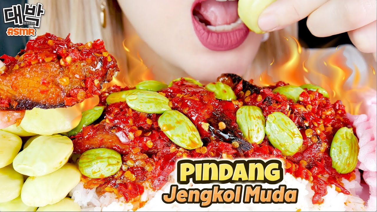 ASMR 🔥🌶PINDANG TONGKOL MERCON + PETE + LALAPAN JENGKOL MUDA | 🐟SPICY TUNA FISH