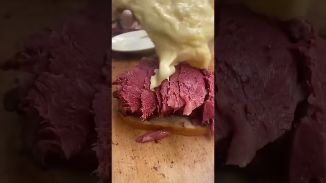 I paid &pound;29 for this pastrami sandwich Reuben from Katz's Deli #bestfood #sandwich #pastrami #reuben