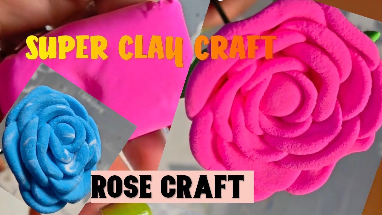 EASY ROSE FLOWER MAKING FORM SUPER CLAY #youtube #yt #youtubevideo #ytviral @pinkgallery6613  