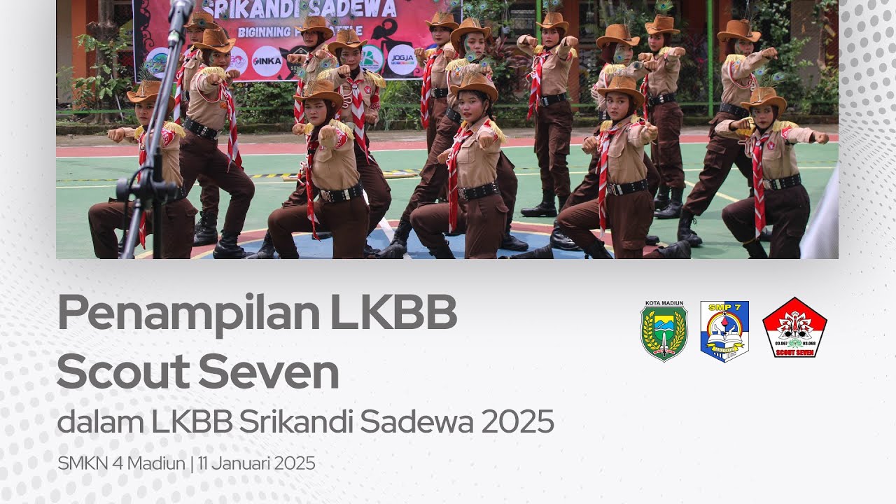 Penampilan LKBB Pramuka SMP Negeri 7 Madiun (Scout Seven) dalam LKBB Srikandi Sadewa 2025
