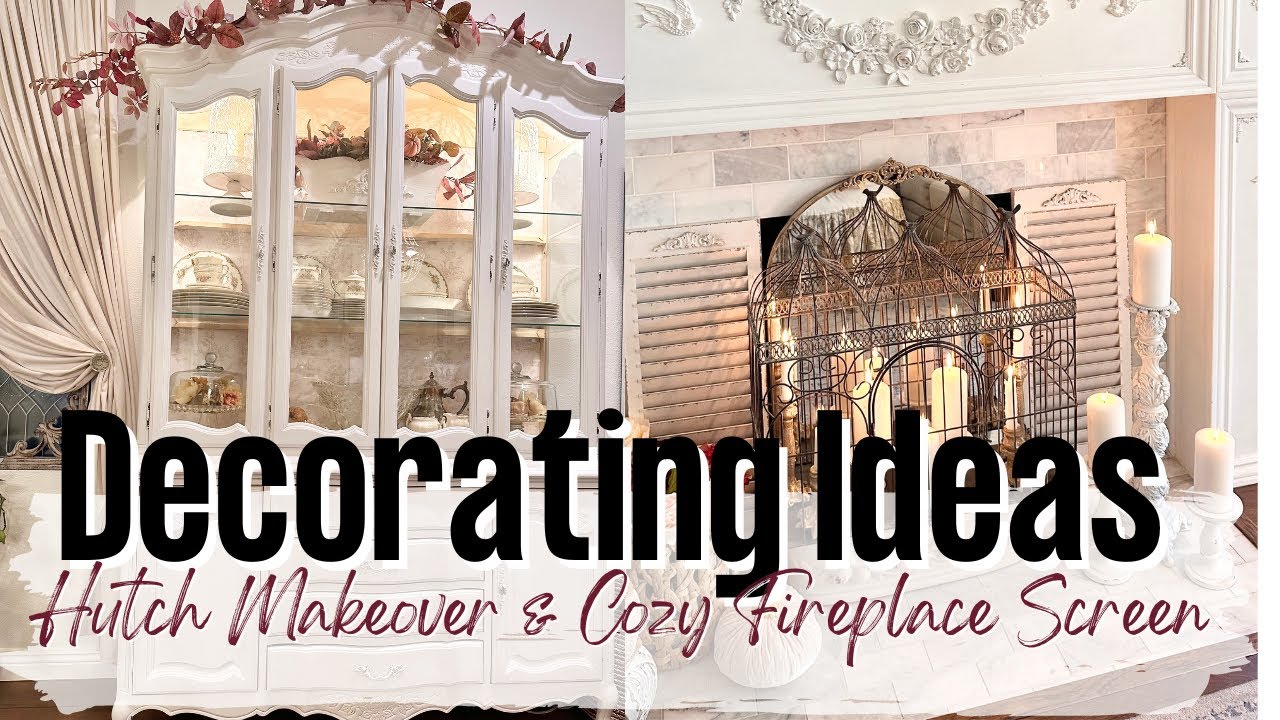 KITCHEN HUTCH MAKEOVER / COZY DECORATING IDEAS / FRENCH COUNTRY DECOR / EASY DIY HOME DECOR