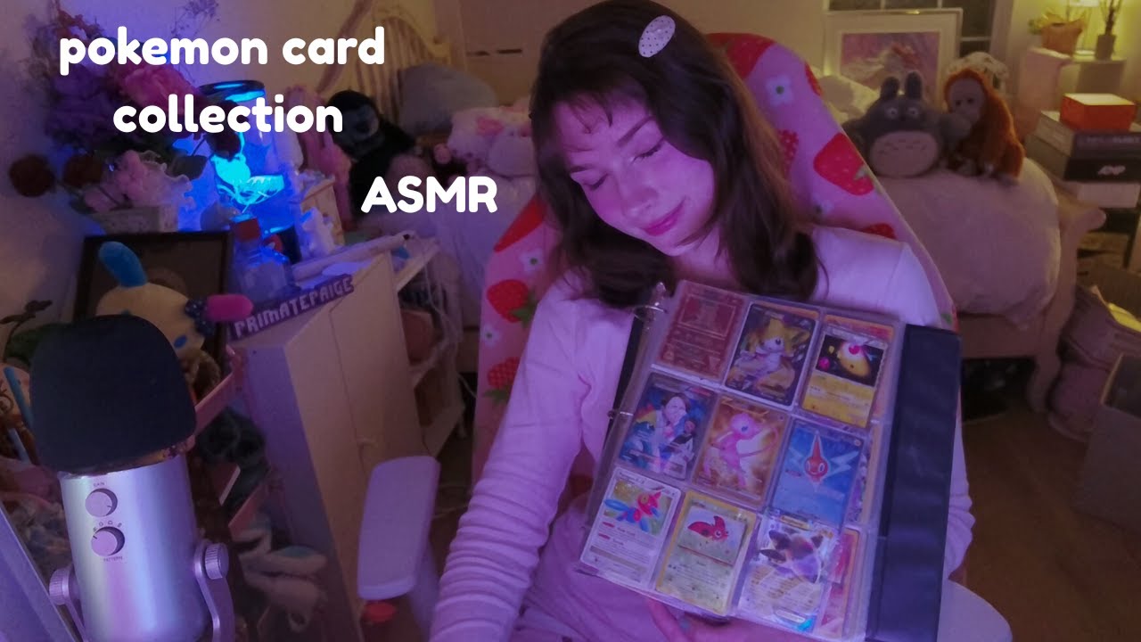 ASMR - Showing you my Pokémon card collection - close whispering rambling