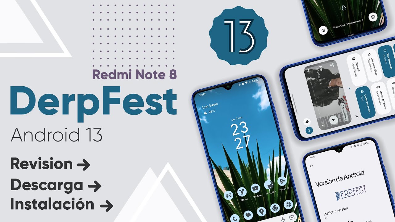 📲Revisión | Descarga e Instalación▶️DerpFest | Android 13◀️Redmi Note 8 | CUSPITECH