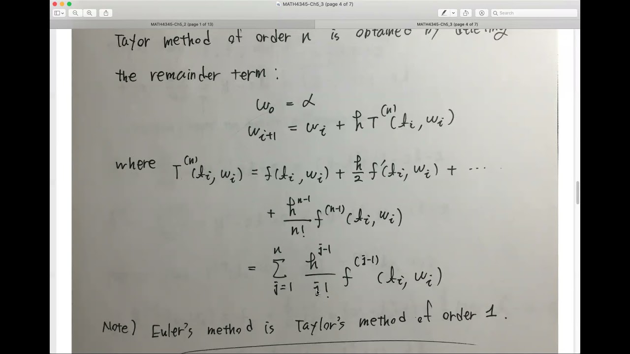 Ch. 5.3 Higher-Order Taylor Methods
