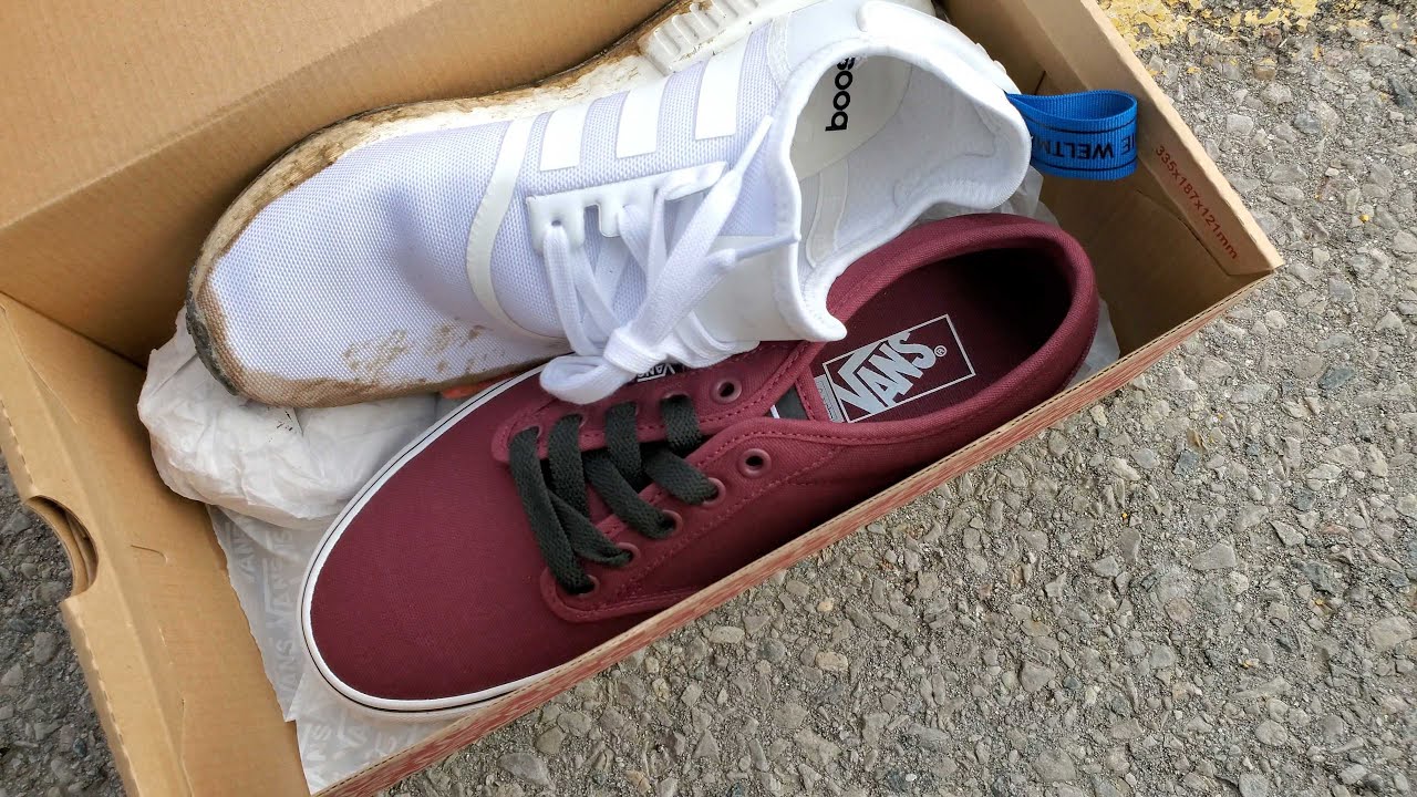 New Adidas NMD and Vans shoes got muddy and trashed