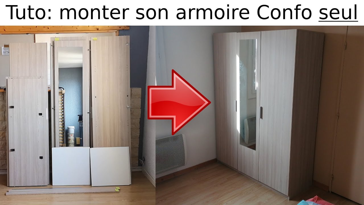 Comment monter une armoire à vêtements Conforama 3 portes GRAPHIC chêne arizona Tuto notice montage