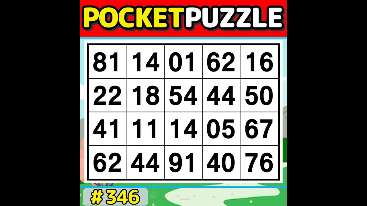 【Pocket Puzzle】 Easy and fun brain training! 《Number Search|Brain training》 #346