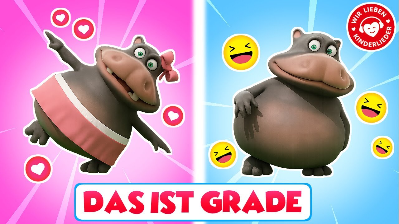 Das ist grade, das ist schief – HipPo-Pop feat. Nilpferd 🎶 | Deutsche Kinderlieder zum Lernen