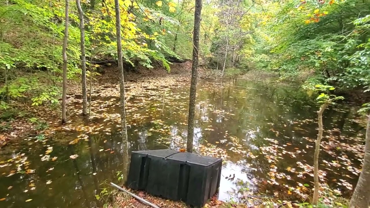 Cement bag dam/spillway pond project.