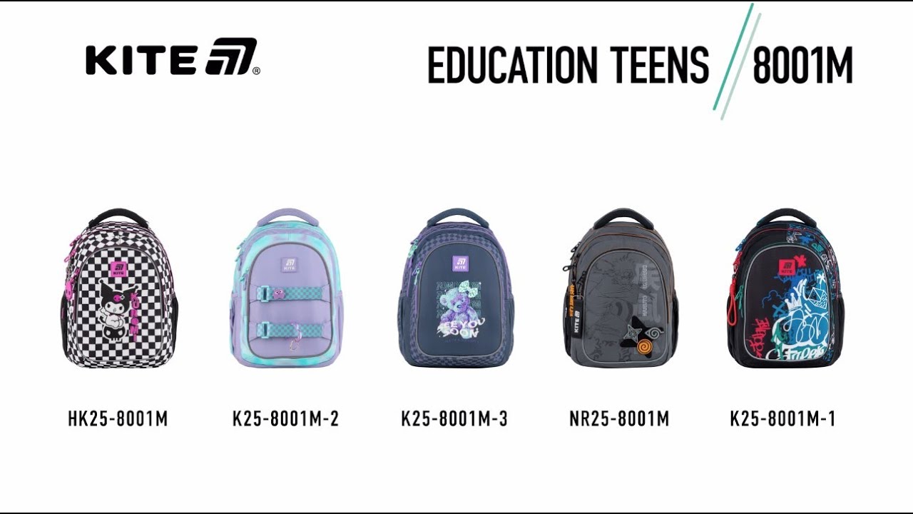 Рюкзак Kite Education teens модель 8001M | Огляд рюкзака Kite&trade; колекції 2025 | Kite Official